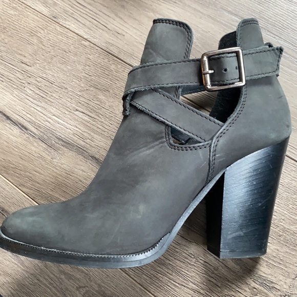 Christian Di Rocco Charcoal Leather Booties - Size 38 - Picture 4 of 7